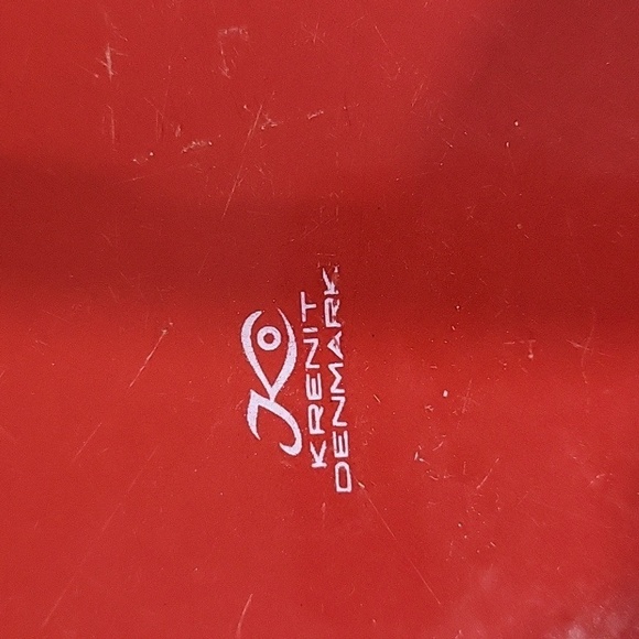 Vintage Krenit Denmark Handy Pan Hebert Krenchel Skillet 10” Red White w/ handle - Picture 5 of 8